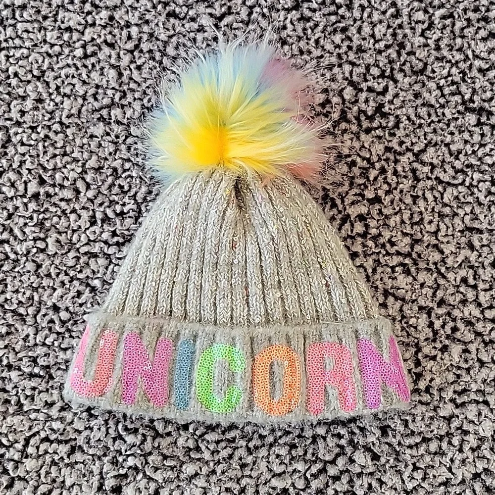 Children's Place Unicorn Pom Hat Girls L/XL